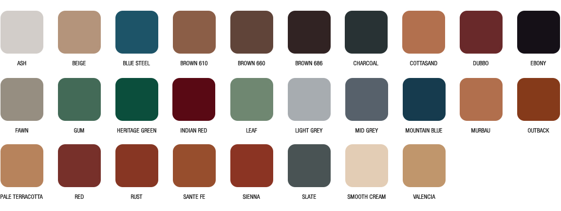 roof colour chart